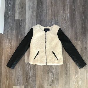 American Eagle Sherpa & Faux Leather Jacket